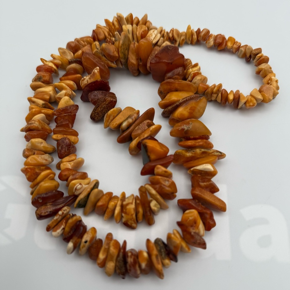 Vintage Natural Butterscotch/Caramel Baltic AMBER Chunky Bead Necklace 36” 94g - Picture 2 of 5